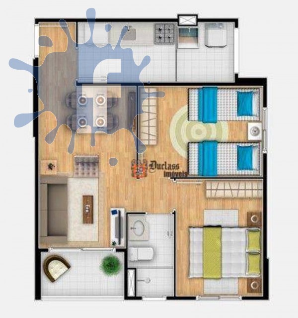 Belo Apartamento com 2 dormitórios à venda, 50 m² por R$ 360.000 - Vila Augusta - Guarulhos/SP Foto 11