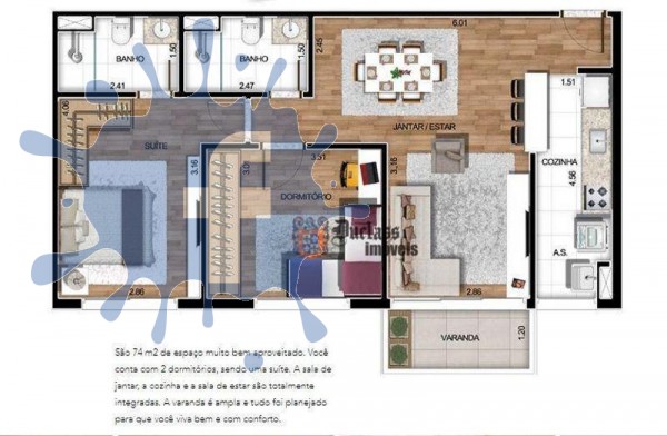 Apartamento com 2 dorm (1 suíte) à venda, 76 m² por R$ 557.000 - Caetetuba - Atibaia/SP Foto 42
